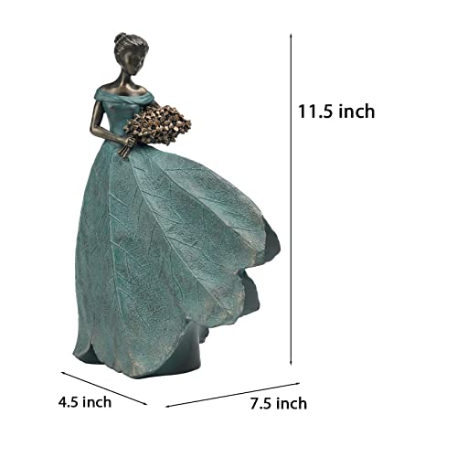 Fairy Statue Collection Home Decoration - Leaf Angel Girls Resin Modern Table Decor for Living Room Office Sculpture Decor for Women Indoor Rustic Figurines Gift 5 x 3 x 7.5 Inch