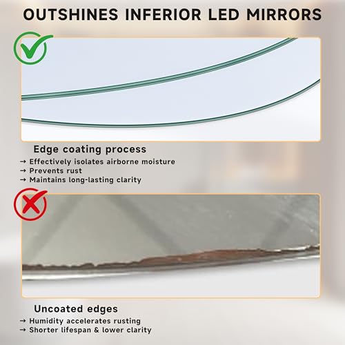 Irregular Wall Mirror - 40"x30" Asymmetrical Frameless Mirror, Modern Decorative Mirrors for Living Room, Entryway, Hallway, Bathroom, Bedroom,Wall Mounted Home Decor