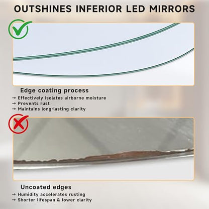 Irregular Wall Mirror - 40"x30" Asymmetrical Frameless Mirror, Modern Decorative Mirrors for Living Room, Entryway, Hallway, Bathroom, Bedroom,Wall Mounted Home Decor