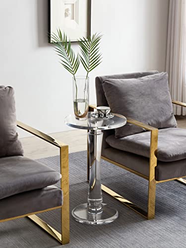 Clear Acrylic End Table,Drink Table,for Office, Living Room and Bedroom, 15x15 inch，25.2 inch High