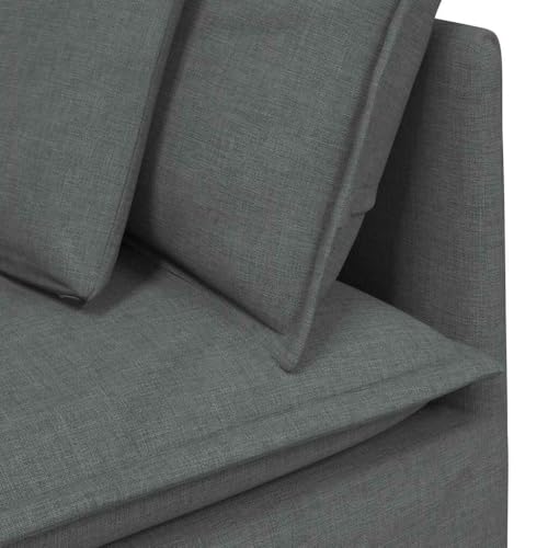 Modular Corner Sofa Module, Modern Fabric Accent Chair for Living Room, Charcoal Gray Upholstered Seat with Deep Cushions, 39.4 Inch Square Modular Furniture, Easy Setup