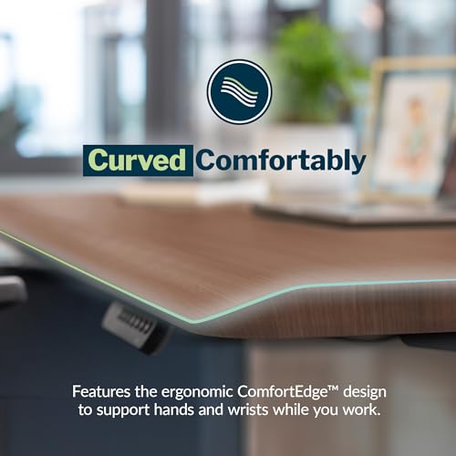 Vari ComfortEdge L-Shape Electric Standing Desk – 80x80 – Walnut/Slate, view 7