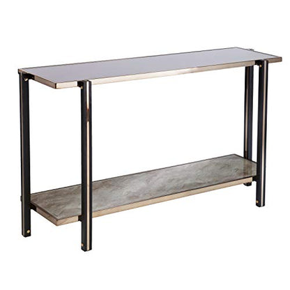 Thornsett Console Table with Mirrored Top - Transitional Design, Champagne Glass and Wood - Ideal for Entryway, Living Room (CK1131203)