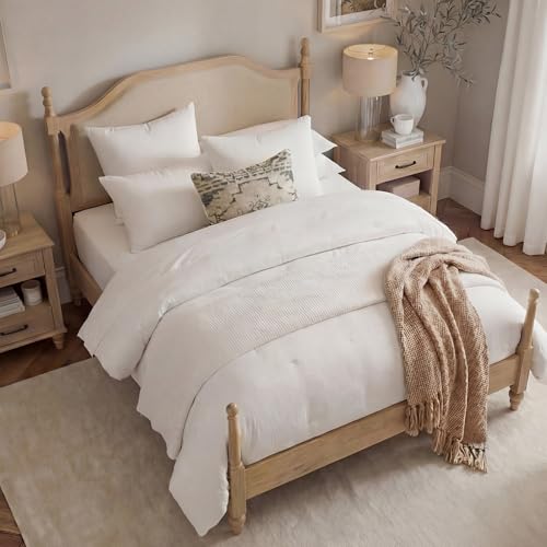 Queen Size Platform Bed Frame with Upholstered Headboard for Bedroom, view 7