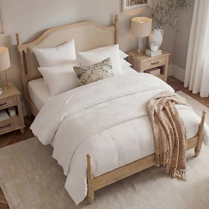 Queen Size Platform Bed Frame with Upholstered Headboard for Bedroom, view 7
