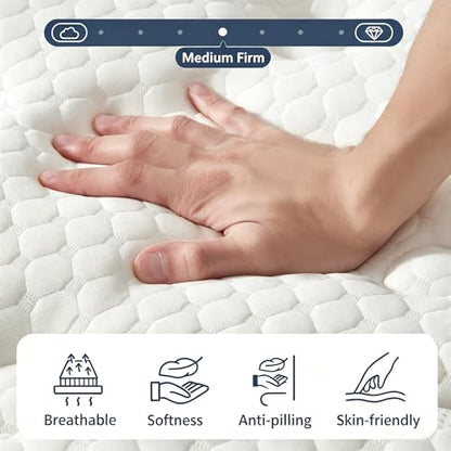 Queen Mattress, 12 Inch Queen Size Mattress in a Box, Pocketed Coils, view 3
