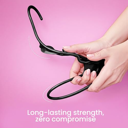 Plastic Hangers 50 Pack – Space Saving Clothes Hanger Black, view 6