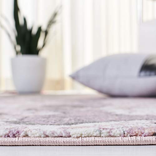 SAFAVIEH Glacier Collection 2'3" x 4' Pink / Grey GLA124U Modern Abstract Non-Shedding Living Room Bedroom Accent Rug