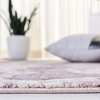 SAFAVIEH Glacier Collection 2'3" x 4' Pink / Grey GLA124U Modern Abstract Non-Shedding Living Room Bedroom Accent Rug