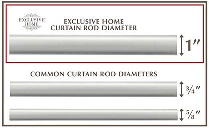 Duke 1" Curtain Rod and Coordinating Finial Set, Matte Silver, Adjustable 66"-120"