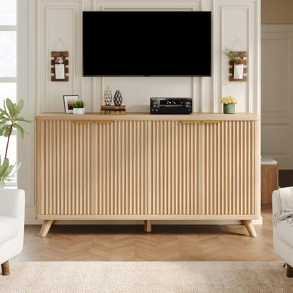 63" Fluted Sideboard Buffet Cabinet with Storage, view 6