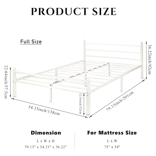 Full Metal Bed Frame with Headboard & Footboard, view 3