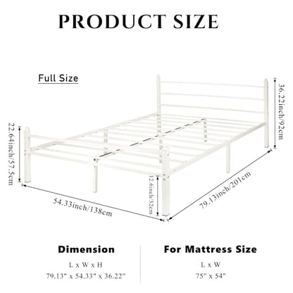 Full Metal Bed Frame with Headboard & Footboard, view 3
