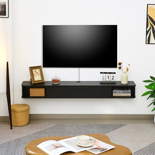 Floating TV Stand, 55" Wall Mounted TV Cabinet, view 5