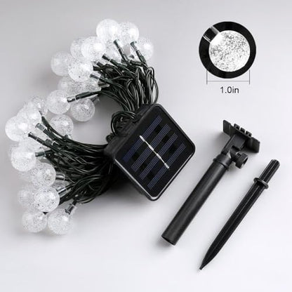 Solar String Lights Outdoor, 56ft 100 LED Globe String Light with 8 Mode, Waterproof Crystall Ball Lights Solar Patio Lights for Garden, Lawn, Patio, Gazebo, Yard, Outdoor Decor - Cool White
