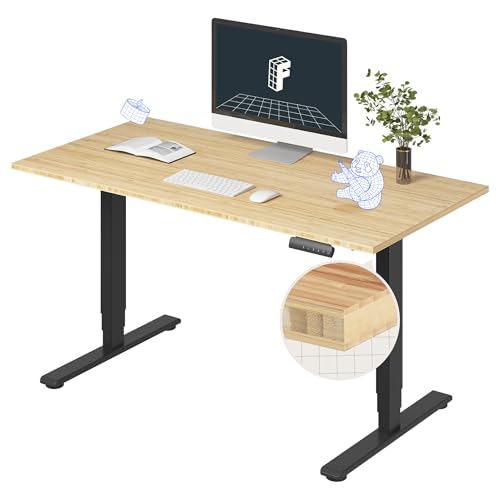 FlexiSpot E6 Bamboo 3-Stage Dual Motor Electric Standing Desk 55 x 28 Sit Stand, view 2