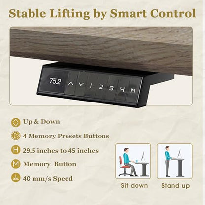 70.87IN Adjustable Heigh L Shaped Executive Desk w/Cabinet Storage, Modern Computer Standing Home Office Desk w/File Cabinet, AC/USB, Large Writing Table Business Workstation