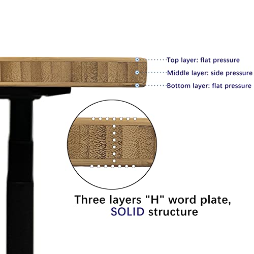 60 x 30 x 1 Inch 100% Solid Bamboo Desk Table Top Only,for Standing Desk Home Office Desk with 60mm Grommets(Right Angle)