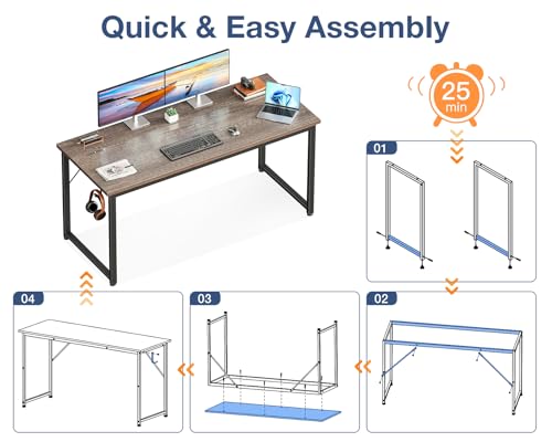 54 Inch Computer Desk for Home Office, Study Writing Table for Small Spaces, view 6