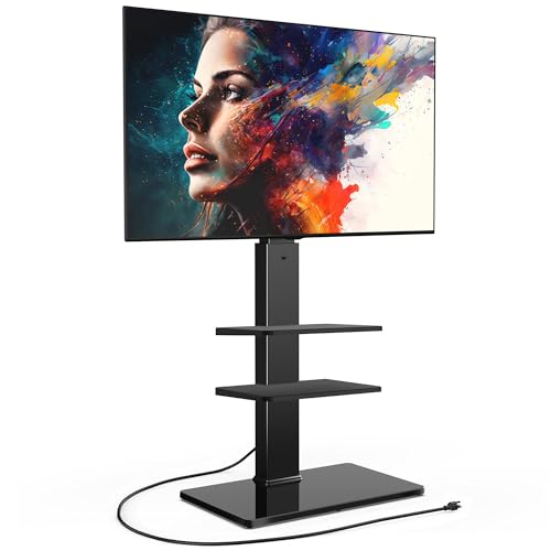 Floor TV Stand for 32-75 inch TV with Power Outlet, view 2