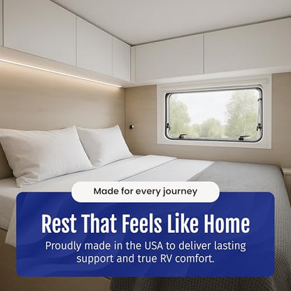WanderRest Cool Hybrid 10” RV Mattress, Short Queen 60x74, Medium, Cooling Gel Memory Foam & Pocketed Coil Mattress for RV, Camper, or Travel Trailer, Made in USA