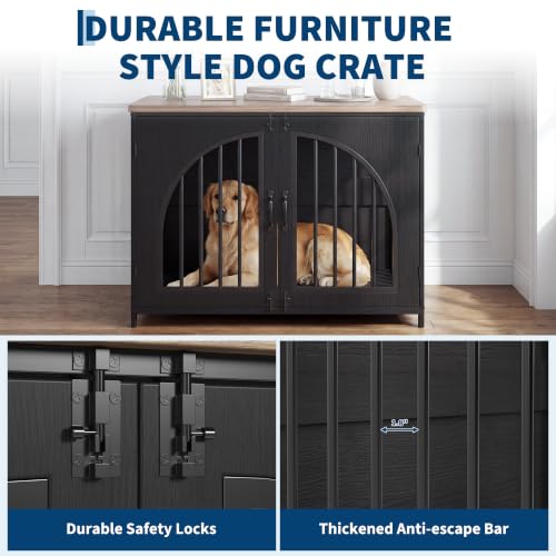 42.5" Dog Crate Furniture for Medium & Large Dogs, Lockable Door, view 5