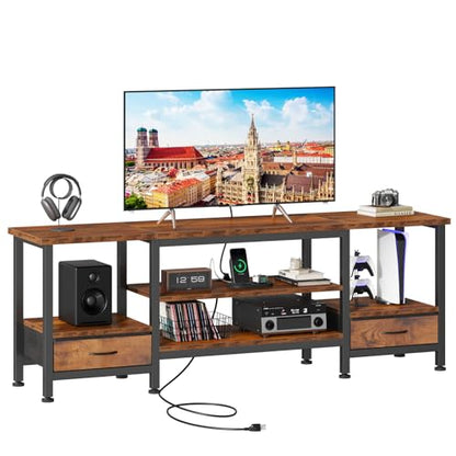 63" TV Stand with Fabric Drawers for 65 70 75 Inch TVs, view 2
