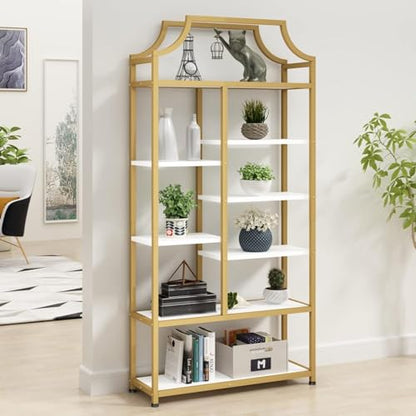 8-Tier Open Shelf Bookcase, 70.87"H x 31.5"L Lux Etagere Bookshelf, view 3