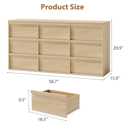 9 Drawer Dresser for Bedroom, view 3