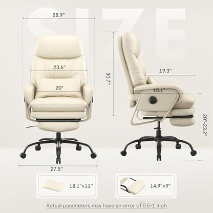 FLEXISPOT 2-in-1 Chaise Lounge Chair Indoor with Wheels Footrest 90-165°, view 3