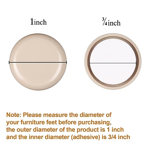 24 PCS Self-Stick Furniture Sliders,1 Inch Furniture Glides for Carpet,Furniture Moving Pads for Furniture-Adhesive Carpet Sliders