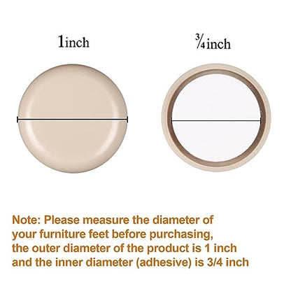 24 PCS Self-Stick Furniture Sliders,1 Inch Furniture Glides for Carpet,Furniture Moving Pads for Furniture-Adhesive Carpet Sliders