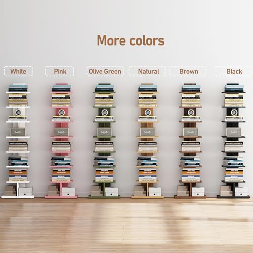 Book Shelf, Narrow Spine Bookshelf, 8-Tier Bookcase for Small Space, view 7