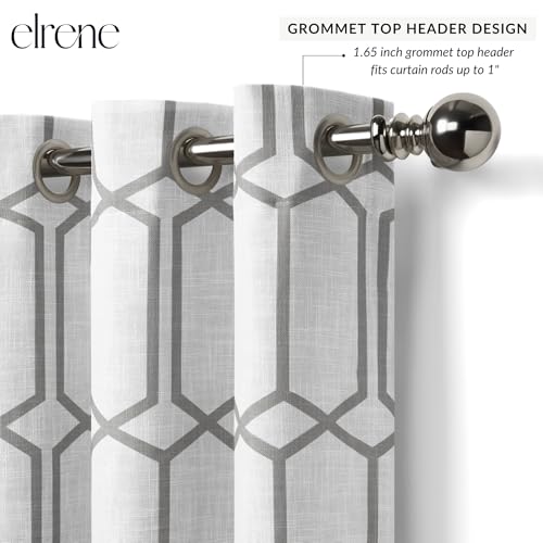 Kaiden Geometric Room Darkening Window Curtain, Gray - 52" W x 84" L