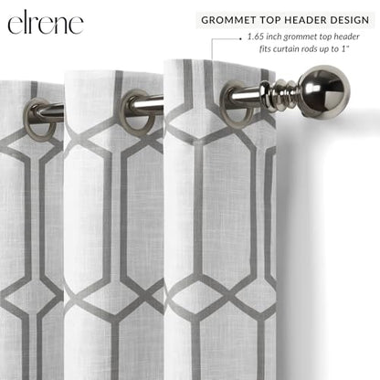 Kaiden Geometric Room Darkening Window Curtain, Gray - 52" W x 84" L