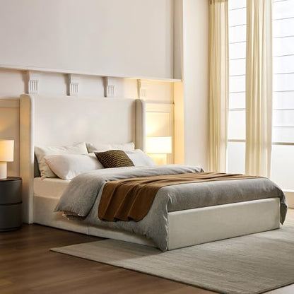Queen Size Upholstered Platform Bed Frame, view 4