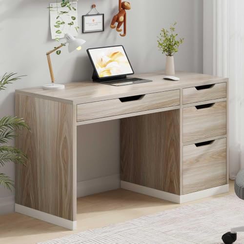 48 Inch Computer Desk with 4 Drawers, Natural Oak, view 2