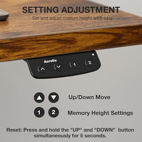 Electric Standing Desk, Height Adjustable Home Office Desk with Memory Presets & Cable Management,Rustic Brown Sit Stand Desk for Work from Home, Ergonomic Computer Desk (63" x 24")