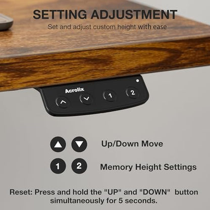 Electric Standing Desk, Height Adjustable Home Office Desk with Memory Presets & Cable Management,Rustic Brown Sit Stand Desk for Work from Home, Ergonomic Computer Desk (63" x 24")