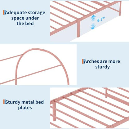 Twin Canopy Bed Frame with Upholstered Headboard, view 5