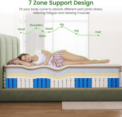Luxury Full Size Mattress, 10 Inch Hybrid Mattress in a Box, Medium Firm, view 6