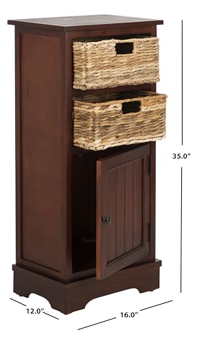 SAFAVIEH Connery Wood Storage Cabinet, 35" Farmhouse Cherry AMH5742C, view 4