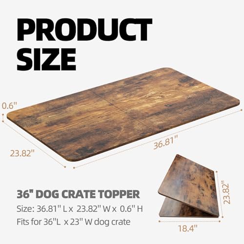 Dog Crate Topper for 36'' Dog Cage, Dog Kennel Topper Wood Countertop, view 3