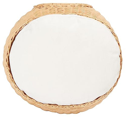 SAFAVIEH Home Collection Suli Honey Rattan/White Cushion Dome Cat Bed
