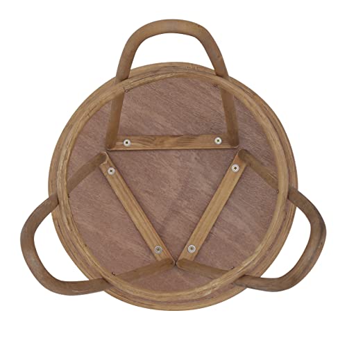 Rattan Side Table with Wicker Tray Top 20x23'', Boho Hand-Woven End Table, Small Round End Table with Hairpin Legs, Coffee Table Set for Living Room, Bedroom (Handcraft)