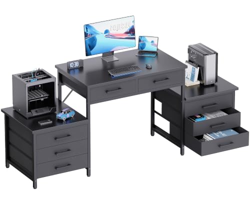 63 Inch Computer Desk with 8 Drawers for Study Writing Work, view 2