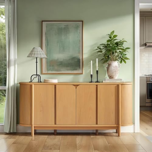 Ezra 70" Curved Sideboard Cabinet - Natural