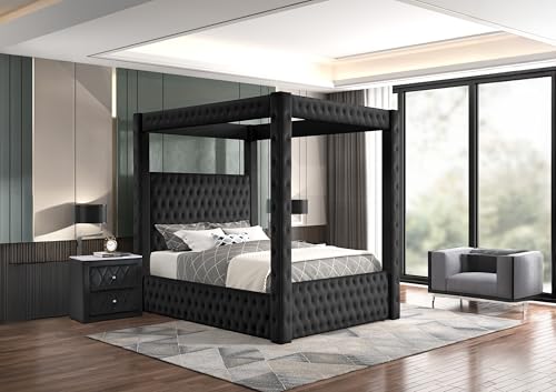 Velvet Four Poster Bed Frame, view 4