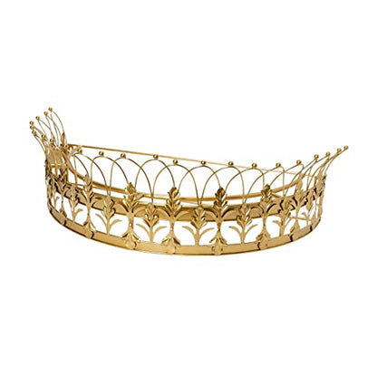 Creative Co-Op Decorative Metal Curtain or Canopy Crown, Gold Finish, view 3