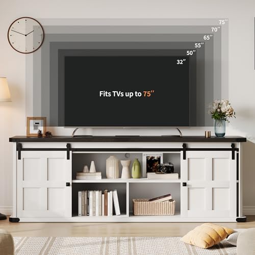 Farmhouse TV Stand for 75 Inch TV, view 5